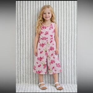 Quimby Girls Pink Floral Cotton Sleeveless Dress Size 8 Runs Small